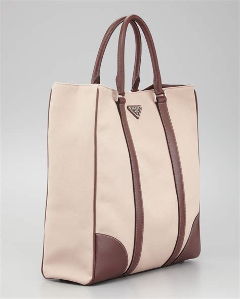 prada tote bag leather beige